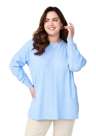 ZIZZI WYGODNA BŁĘKITNA BLUZKA DZIANINOWA 434A