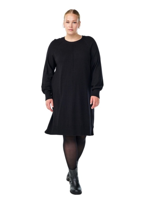 ZIZZI WYGODNA CZARNA SUKIENKA DZIANINA 479C