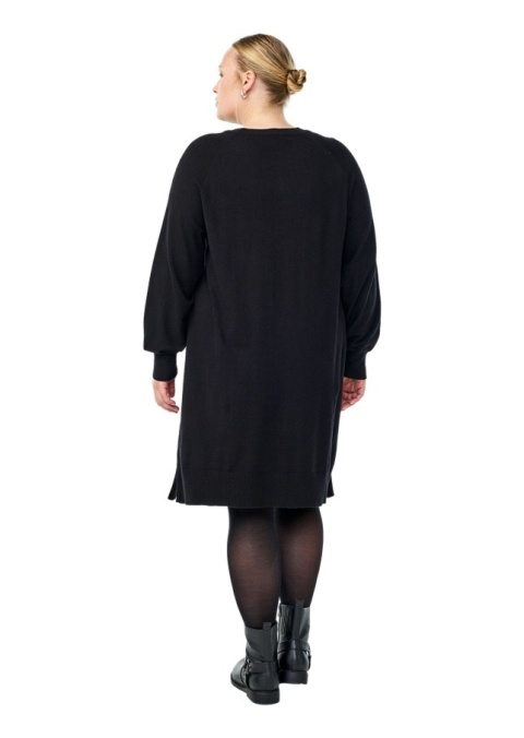 ZIZZI WYGODNA CZARNA SUKIENKA DZIANINA 479C