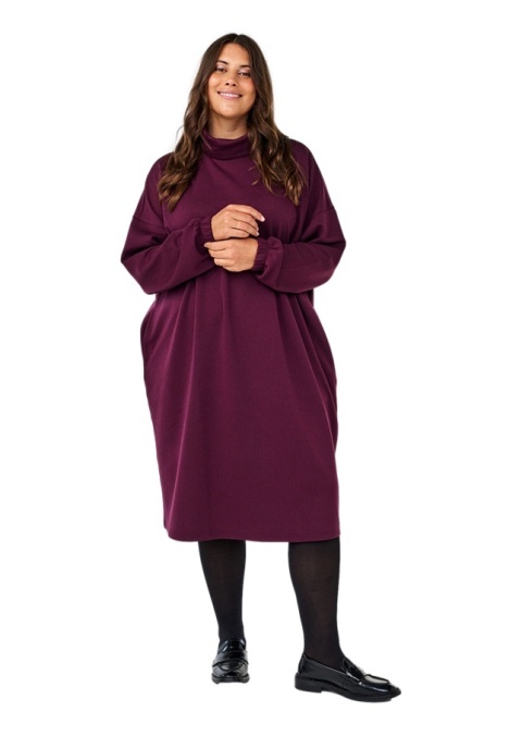 ZIZZI LUŹNA FIOLETOWA SUKIENKA Z GOLFEM 055L