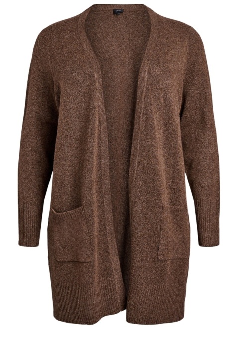 ZIZZI DZIANINOWY BRĄZOWY KARDIGAN KIESZENIE 176B