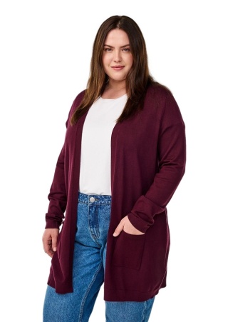 ZIZZI MODNA BORDOWA NARZUTKA SWETER 099E