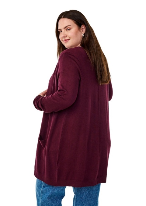 ZIZZI MODNA BORDOWA NARZUTKA SWETER 099E