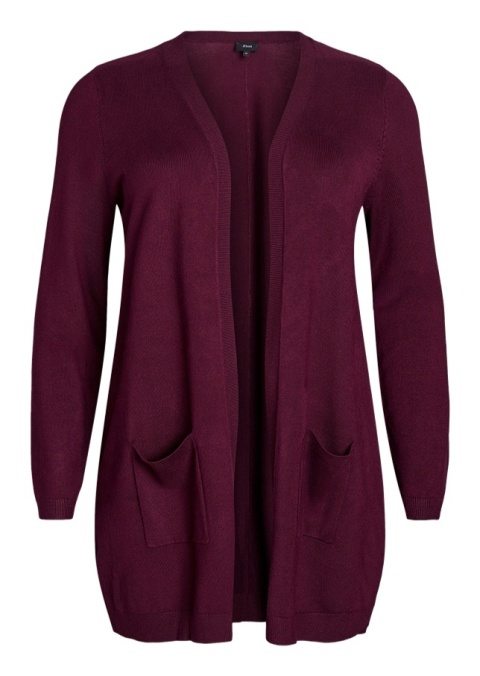 ZIZZI MODNA BORDOWA NARZUTKA SWETER 099E