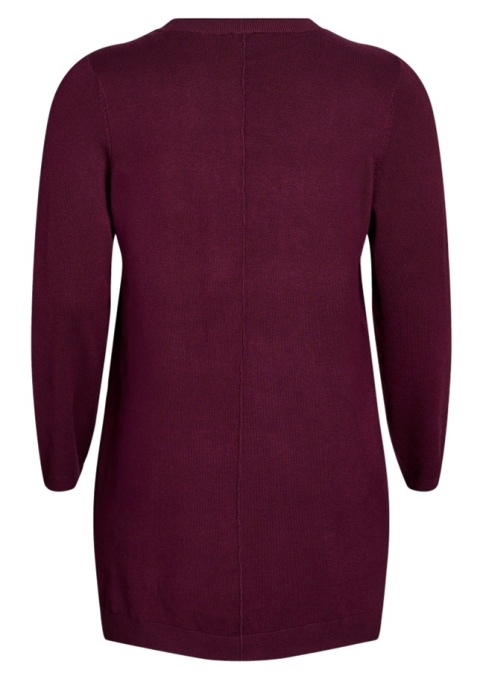 ZIZZI MODNA BORDOWA NARZUTKA SWETER 099E