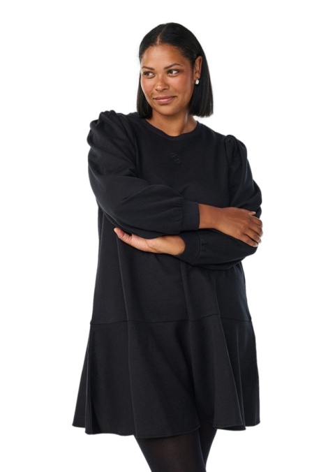 ZIZZI CZARNA DRESOWA SUKIENKA FALBANA 280A