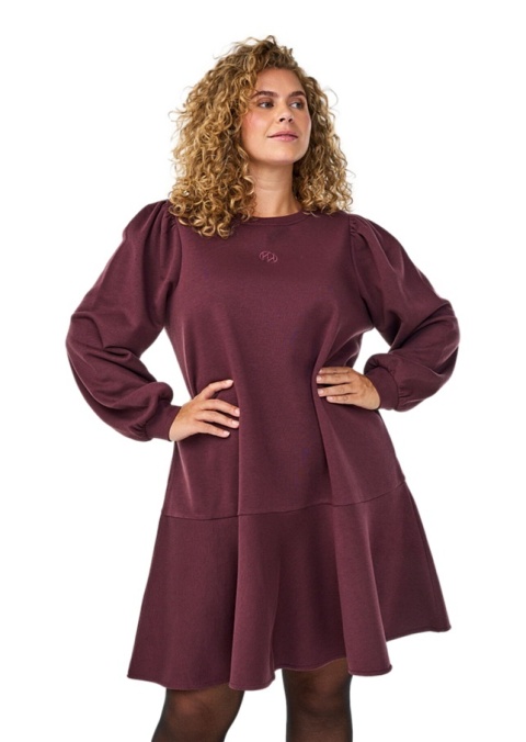 ZIZZI BORDOWA DRESOWA SUKIENKA FALBANA 280A