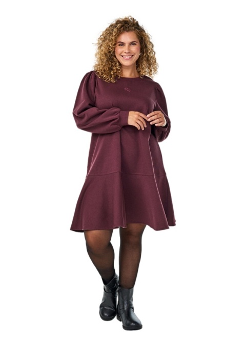 ZIZZI BORDOWA DRESOWA SUKIENKA FALBANA 280A