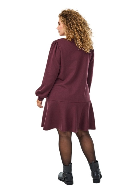 ZIZZI BORDOWA DRESOWA SUKIENKA FALBANA 280A