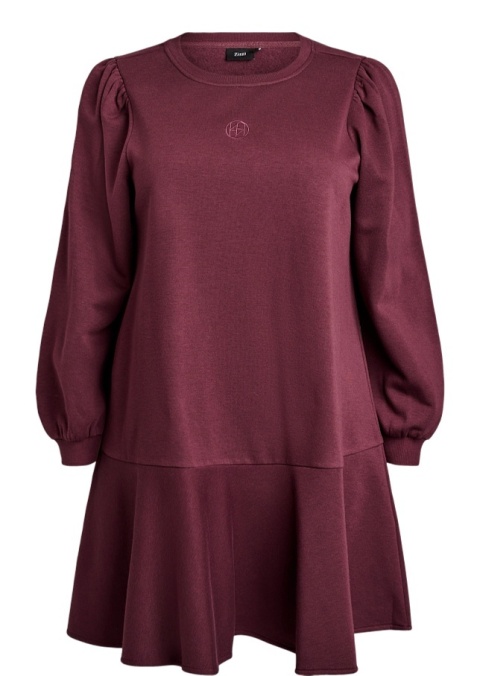 ZIZZI BORDOWA DRESOWA SUKIENKA FALBANA 280A