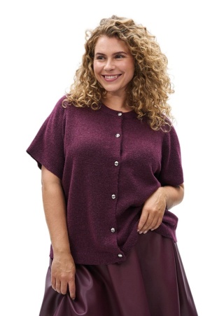 ZIZZI DZIANINOWY BORDOWY SWETEREK KARDIGAN 473D