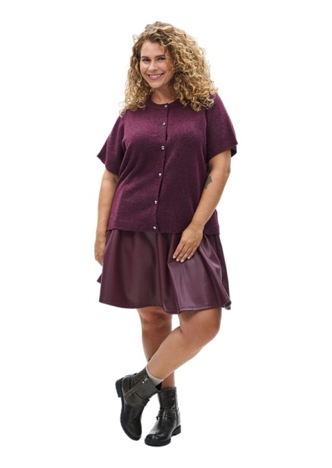 ZIZZI DZIANINOWY BORDOWY SWETEREK KARDIGAN 473D