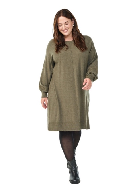 ZIZZI WYGODNA ZIELONA SUKIENKA DZIANINA 479C