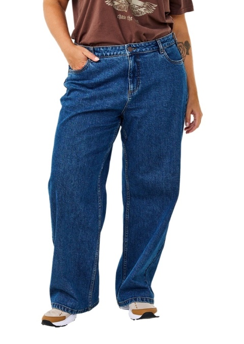 ZIZZI SPODNIE JEANSY NIEBIESKIE PROSTA NOGAWKA WYSOKI STAN 071C