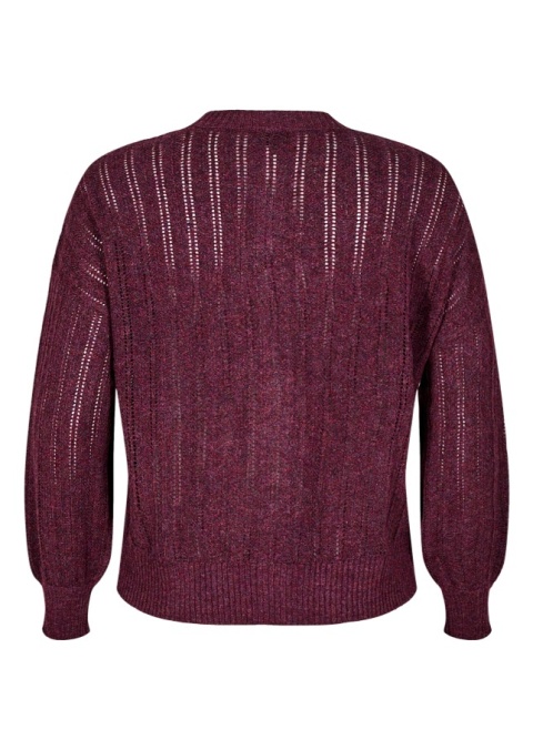 ZIZZI BORDOWY AŻUROWY SWETEREK KARDIGAN GUZIKI 475B