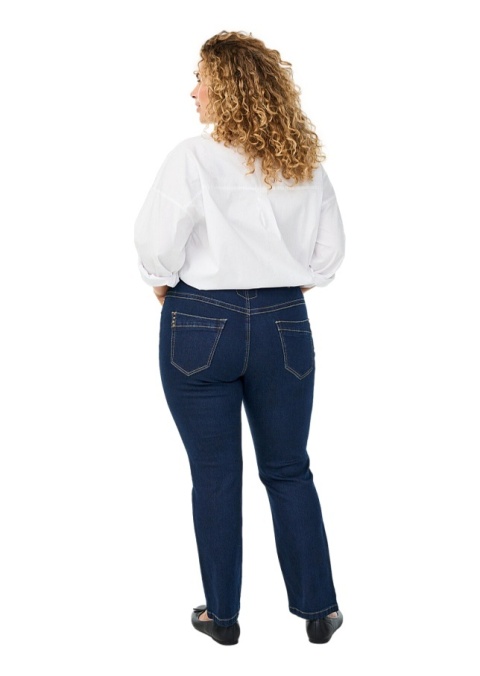 ZIZZI KLASYCZNE GRANATOWE SPODNIE JEANSY ZWĘŻANE 390B N78