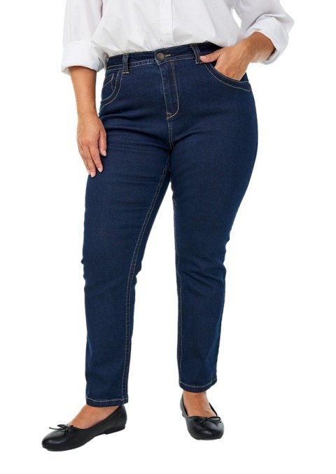 ZIZZI KLASYCZNE GRANATOWE SPODNIE JEANSY ZWĘŻANE 390B N78