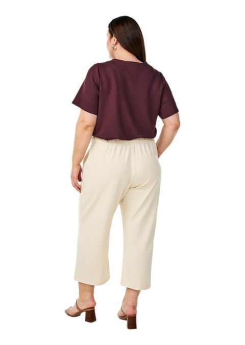 ZIZZI ELEGANCKIE KREMOWE SPODNIE PROSTE 7/8 132B