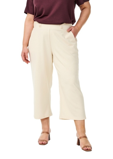 ZIZZI ELEGANCKIE KREMOWE SPODNIE PROSTE 7/8 132B