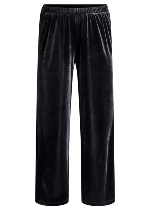 ZIZZI CZARNE SZEROKIE SPODNIE WELUROWE 336D