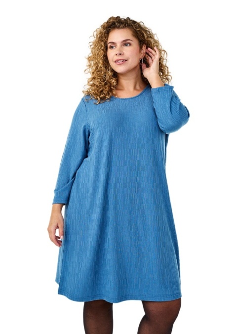 ZIZZI WYGODNA NIEBIESKA SUKIENKA FAKTURA 053F