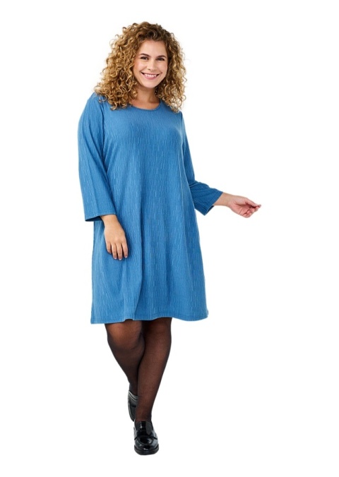 ZIZZI WYGODNA NIEBIESKA SUKIENKA FAKTURA 053F