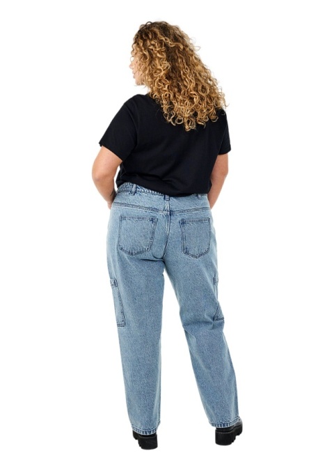 ZIZZI BŁĘKITNE SPODNIE JEANSY CARGO WYSOKI STAN 042I