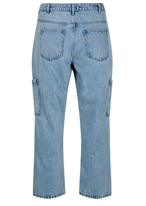 ZIZZI BŁĘKITNE SPODNIE JEANSY CARGO WYSOKI STAN 042I