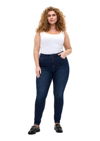 ZIZZI GRANATOWE JEANSY RURKI SUPER SLIM-FIT 100B N78