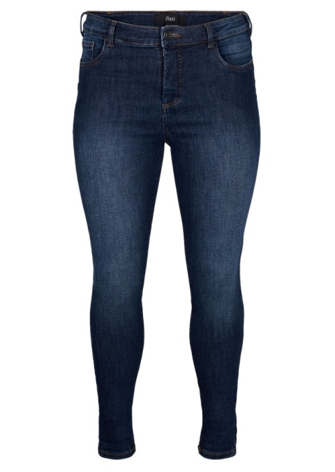 ZIZZI GRANATOWE JEANSY RURKI SUPER SLIM-FIT 100B N78