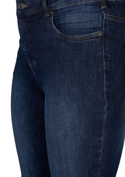 ZIZZI GRANATOWE JEANSY RURKI SUPER SLIM-FIT 100B N78