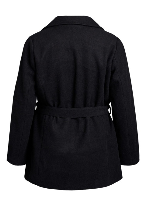 ZIZZI CZARNY KRÓTKI PŁASZCZ WIĄZANIE 465C