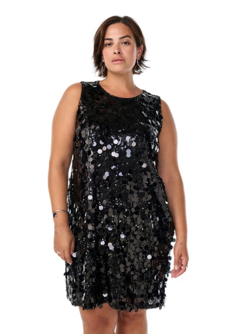 ZIZZI CZARNA CEKINOWA SUKIENKA IMPREZOWA 260B