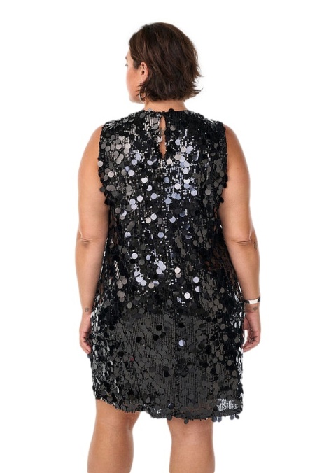 ZIZZI CZARNA CEKINOWA SUKIENKA IMPREZOWA 260B
