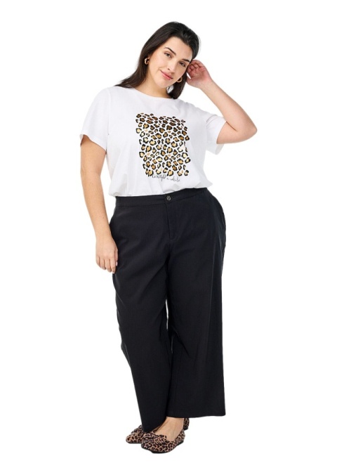 ZIZZI CZARNE SPODNIE CULLOTTE SZEROKIE WYSOKI STAN 812N