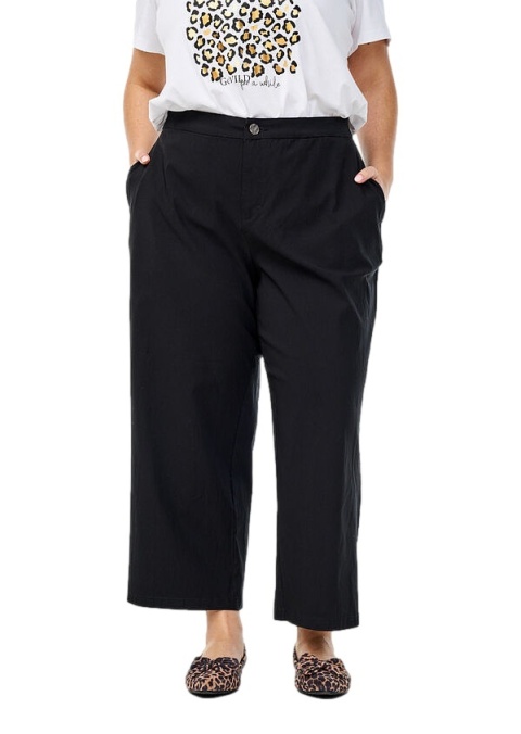 ZIZZI CZARNE SPODNIE CULLOTTE SZEROKIE WYSOKI STAN 812N