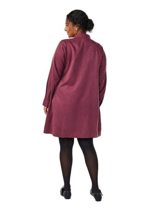 ZIZZI DŁUGA BORDOWA KOSZULA TUNIKA ZAMSZ SUWAK 705A