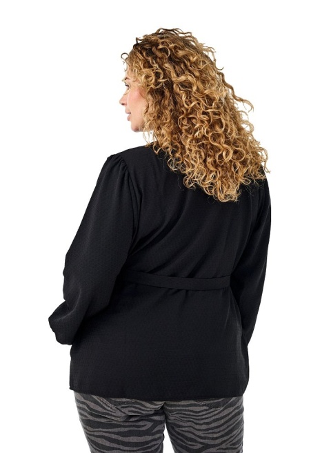 ZIZZI ELEGANCKA CZARNA BLUZKA KOPERTOWA 495AW