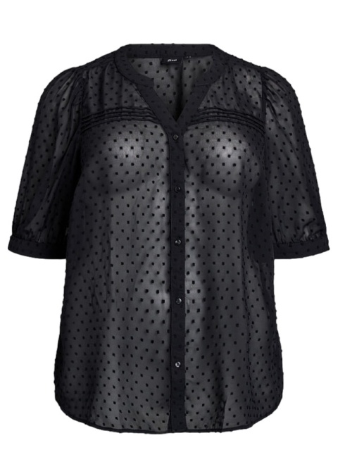 ZIZZI ELEGANCKA CZARNA KOSZULA BLUZKA TEKSTUROWA 697A