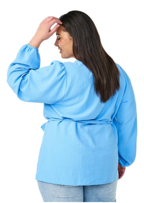 ZIZZI ELEGANCKA NIEBIESKA BLUZKA KOPERTOWA 495AW