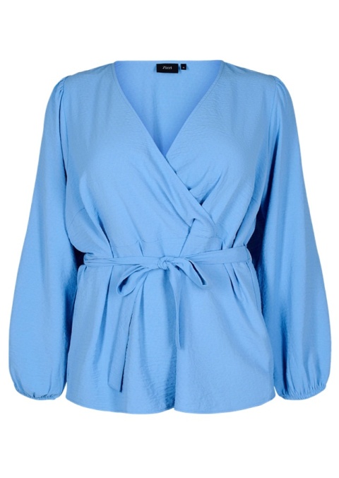 ZIZZI ELEGANCKA NIEBIESKA BLUZKA KOPERTOWA 495AW