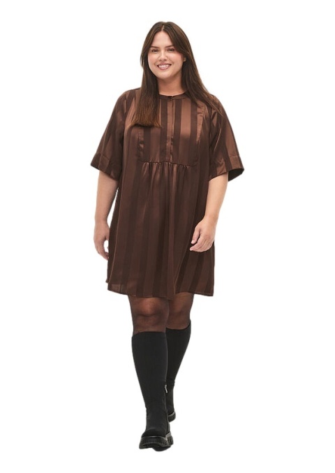 ZIZZI ELEGANCKA BRĄZOWA TUNIKA SUKIENKA PASY 174A