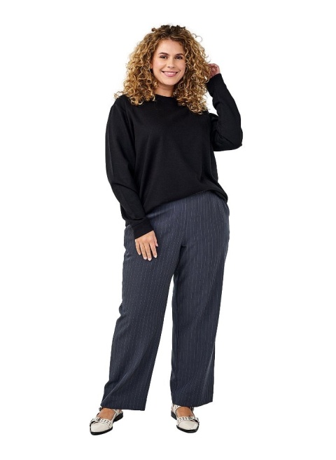 ZIZZI KLASYCZNA CZARNA JEDNOLITA BLUZA 061A