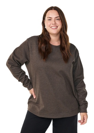 ZIZZI KLASYCZNA BRĄZOWA JEDNOLITA BLUZA 061A