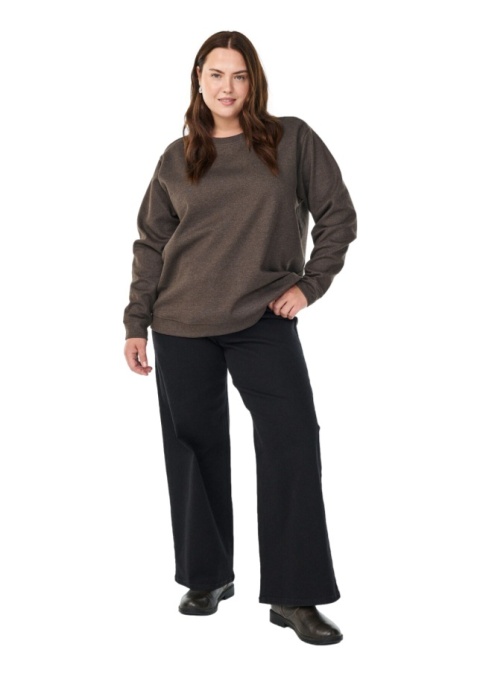 ZIZZI KLASYCZNA BRĄZOWA JEDNOLITA BLUZA 061A