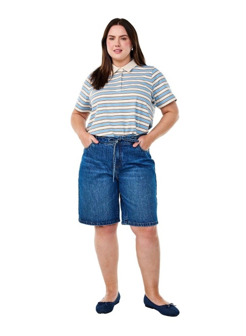 ZIZZI MODNA KOSZULKA BLUZKA POLO NIEBIESKA PASKI 611C