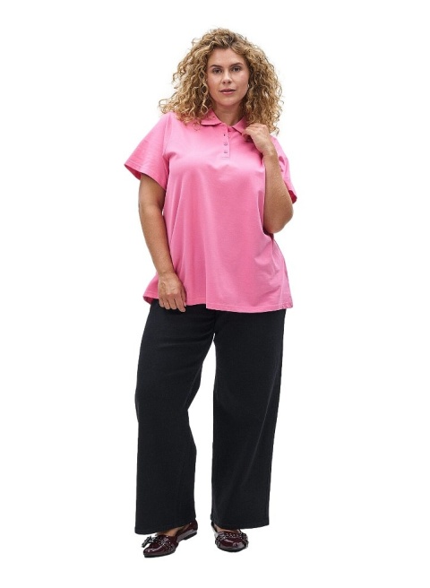 ZIZZI MODNA RÓŻOWA KOSZULKA POLO T-SHIRT 065A