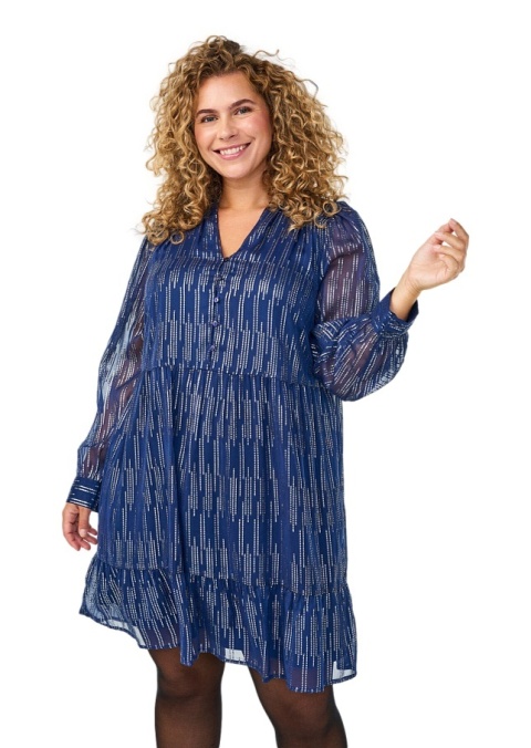 ZIZZI NIEBIESKA SUKIENKA IMPREZOWA BROKAT 206B