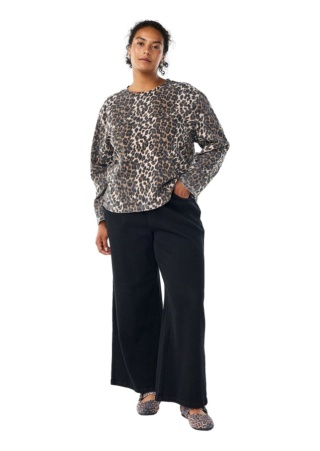 ZIZZI VINTAGE BRĄZOWA BLUZKA WZÓR PANTERKA 169A