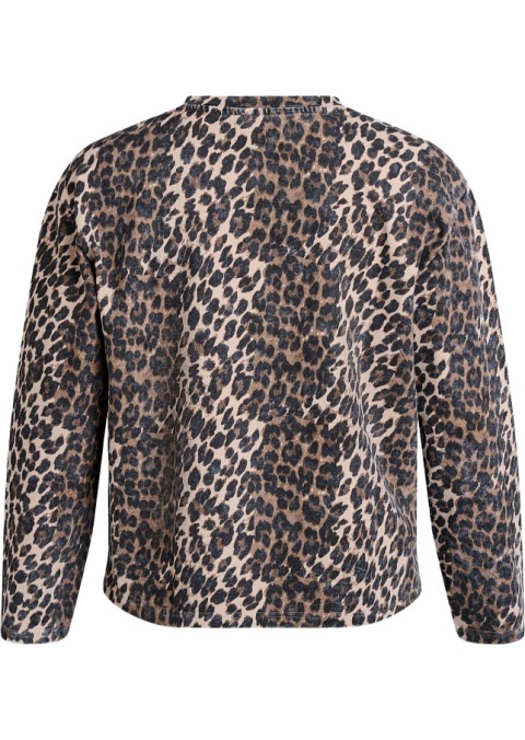 ZIZZI VINTAGE BRĄZOWA BLUZKA WZÓR PANTERKA 169A